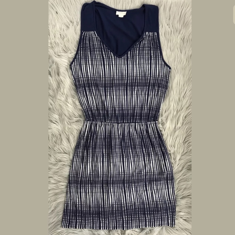 Anthropologie Navy and White Mini Dress